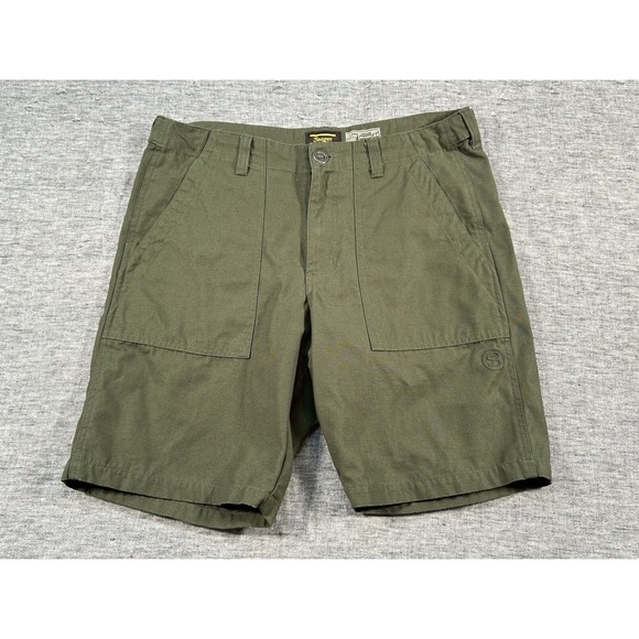 Seager Prairie Shorts Mens 34 Green Regular Fit Button Pockets Adjustable Waist - Picture 1 of 11